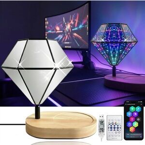 BNIB Diamond-Shaped LED Table Lamp with Remote